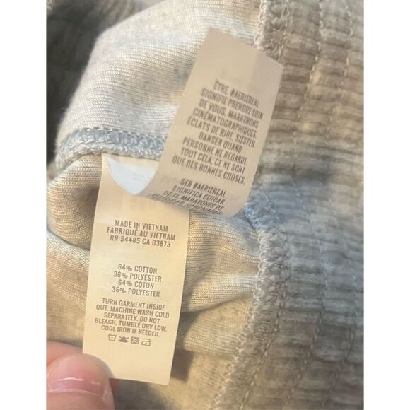 Aerie Gray Groove On Velour Ribbed Full Zip Cropped Sweatshirt Jacket Medium - Picture 4 of 4